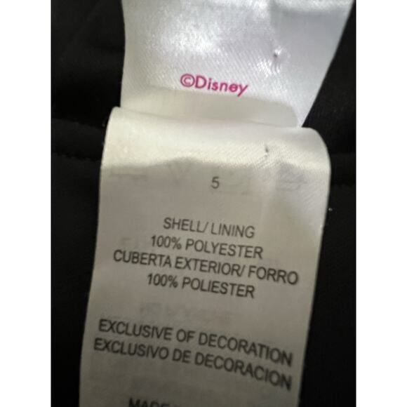 Disney Junior Minnie Mouse Girls Black Zipper Front Hooded Jacket Sz 5 - Picture 6 of 9